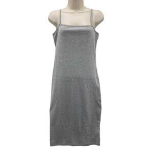 Topshop‎ Midi T-Shirt Dress Womens Size 8 Grey Strappy Cotton Blend NEW